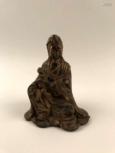 Bronze Guanyin hold a Child