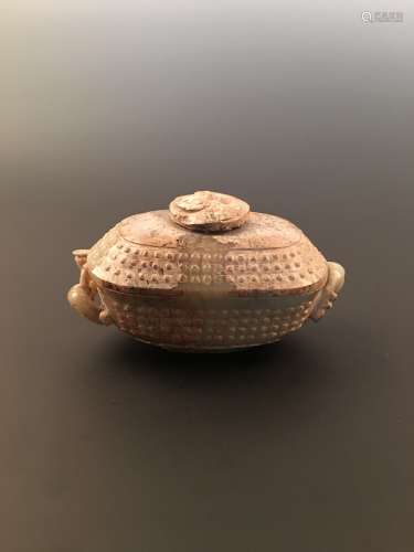 Chinese Han Dynasty Yellow Jade Covered Censer