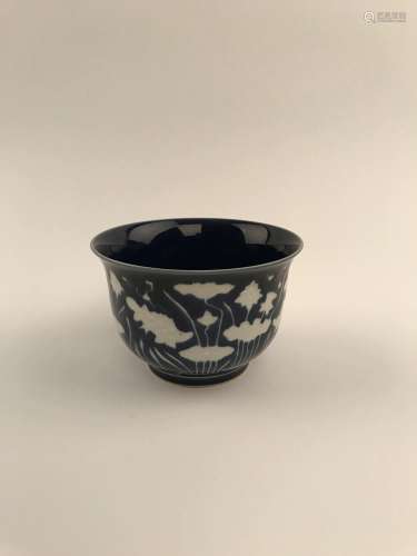 Chinese Blue Fish Bowl With Xuande Mark