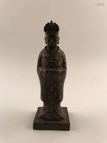 Chinese Bronze Gilt Immortal with Qianlong Mark