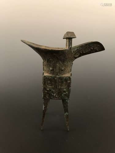 Chinese Han Bronze Wine Cup