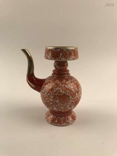 Chinese Red Gilt Pitcher