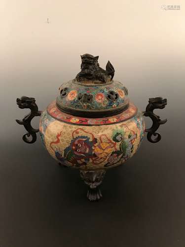 Chinese Antique Closionne Censer