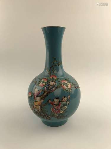 Fine Chinese Children on Peach Tree Vase