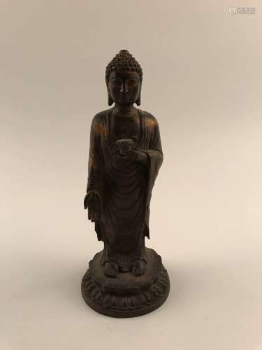 Chinese Stand Bronze Buddha