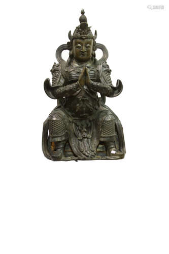 Chinese Ming Styled Bronze Veda [CHINESE]A LATE 17TH CENTURY BRONZE BUDDHA L:30cm W:19cm h:53cm