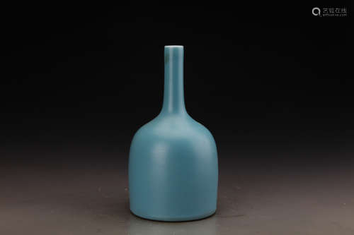 Chinese Sky Blue Vase with Marked 