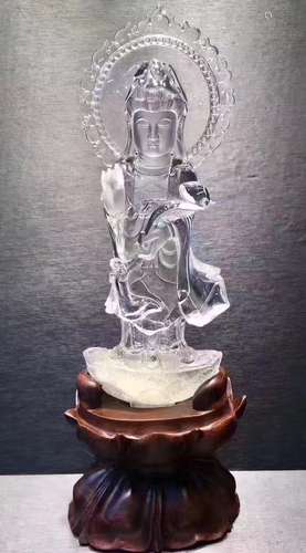 Chinese Crystal Kwanyin W:9cm H:24cm