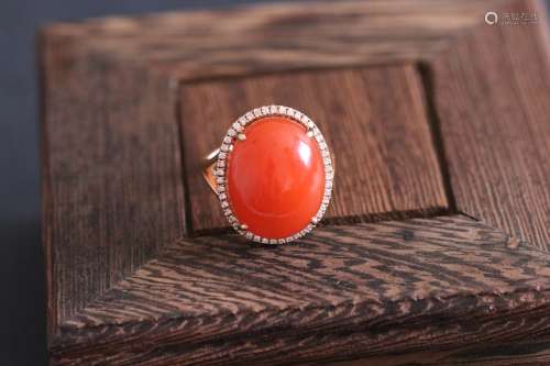Chinese Red Agate Ring(14.3g)
