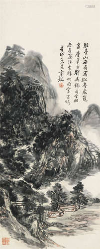 黄宾虹 (1865～1955) 1951年作 敬亭山色 立轴 设色纸本