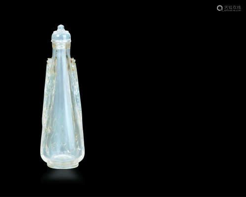 清 水晶螭虎铺首纹瓶