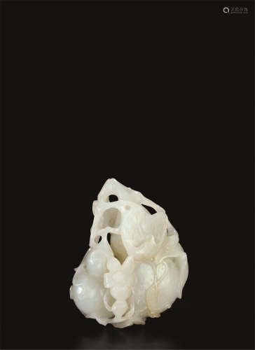 清中期 白玉镂雕葫芦