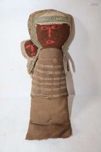 Early Ethnic Cheese Cloth Doll with Baby