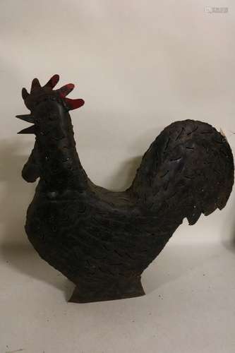 Hand punched Tin Rooster