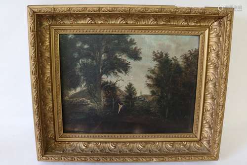 Antique Oil Painting on Canvas, signed