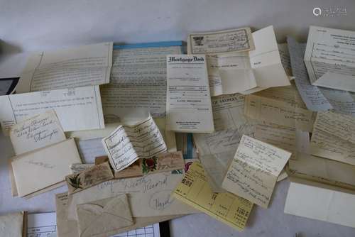 Large Ephemera lot, Deed, Death Cert., Letters, Masonic