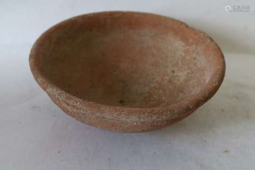 Ancient Chinese Clay Pottery Earthenware Bowl, Great Condition