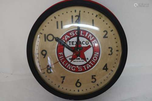 Vintage Texaco Gasoline Filling Station Clock, by Edwards Clock Co.