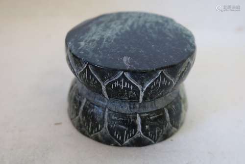 Black & Green Stone Stand/Paper Weight, Hand Carved