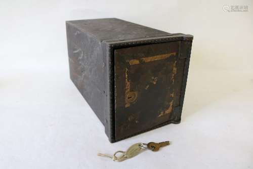 Early Wall Safe, Cast Iron with inside Draw