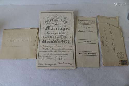 Sate of Connecticut 1989 Marriage & 1892 Divorce Certificates