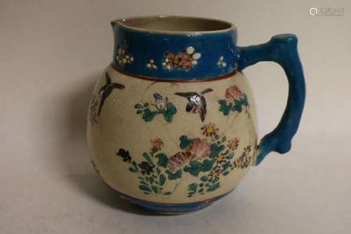 Asian Porcelain Hand Painted under glaze Pitcher