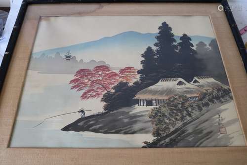 Asian Painting on Silk, signed & red  stamp