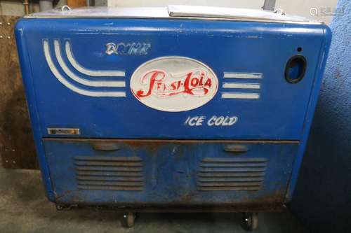 Antique Pepsi Cola Slider Vending Cooler, Quikold