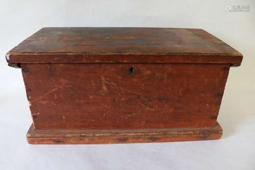 Antique Document Box in old red Paint