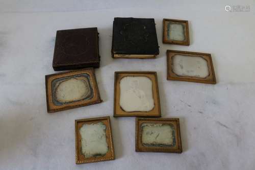 Lot of 8 Daguerreotype Photo's in cases