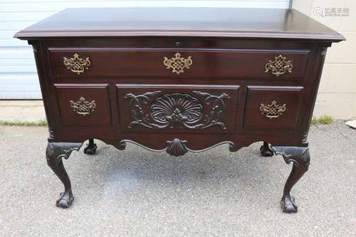 Vintage Mahogany Low Boy Cedar Chest by Lane, Ball & Claw Feet