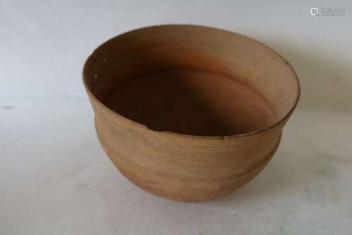 Ancient Chinese Clay Pottery Earthenware Bowl, Great Condition