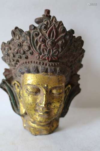 Old Cast Iron Buddha Head