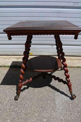 Victorian Twisted Leg Ball & Claw Foot Parlor Table