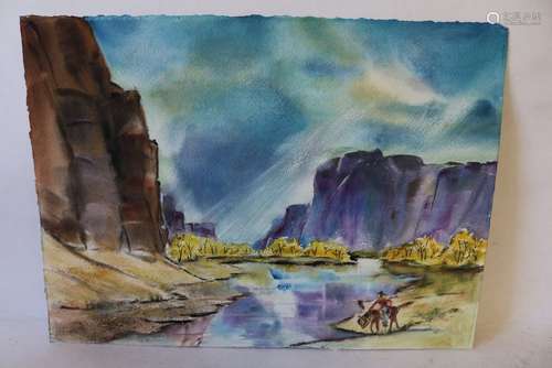 Unsigned Watercolor, Grand Canon