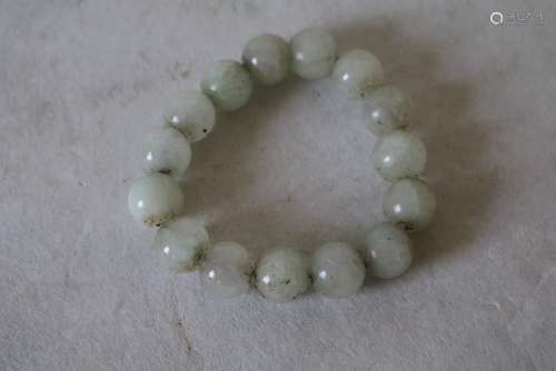 White Jade Beaded Bracelet