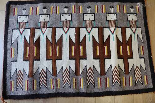 Vintage Navajo Yei Carpet/Rug