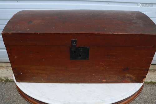 Small Antique Dome Top Trunk, with Dove Tailed Corners