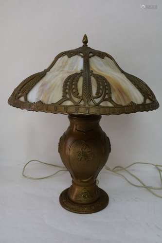 Antique Slag Glass Lamp