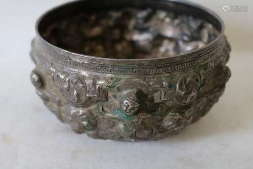 Sterling Silver Siam Thai Repose Story Teller Bowl