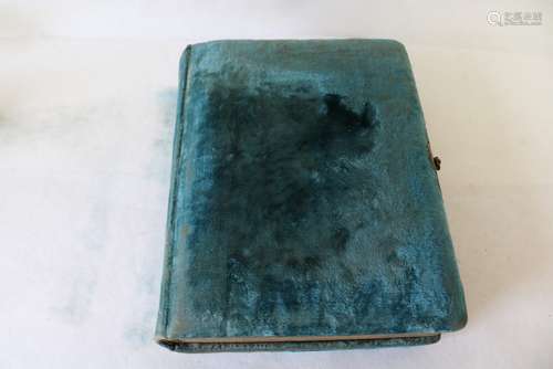 Antique Blue Velvet Photo Album with some Photo's