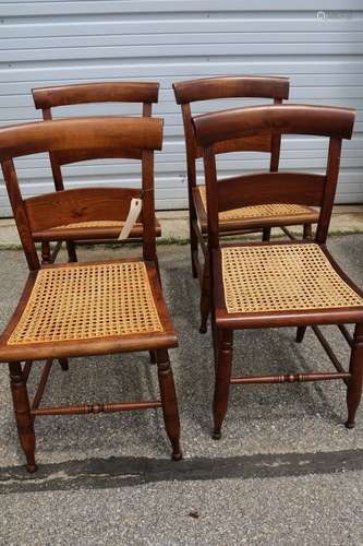 Set of 4 Antique Cane Seat Chairs, nice condition