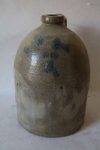 Early Crock Jug with Blue Decoration