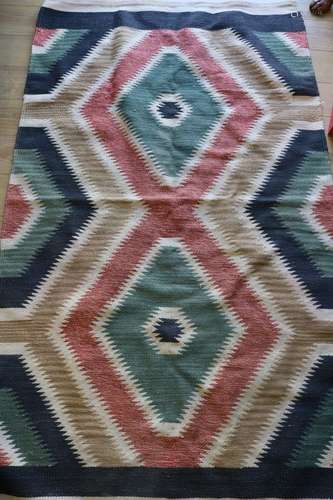 Vintage Geometric Indian Carpet