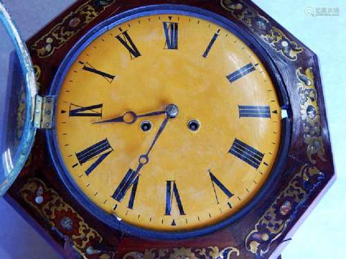 Antique Abalone Inlaid Court Wheel Clock