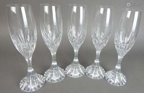 Five Baccarat Cut Crystal Champagne Stemware