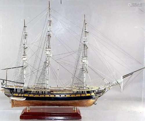 Large USS Constitution Model Ship in Display