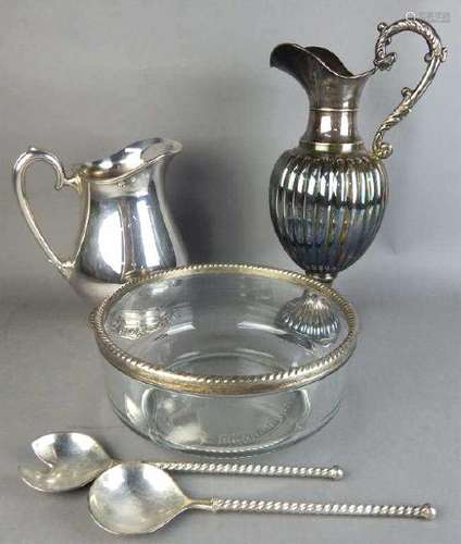 Salad Server with Utensils, Urn and Pitcher