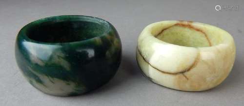 Two Jade and Stone Rings