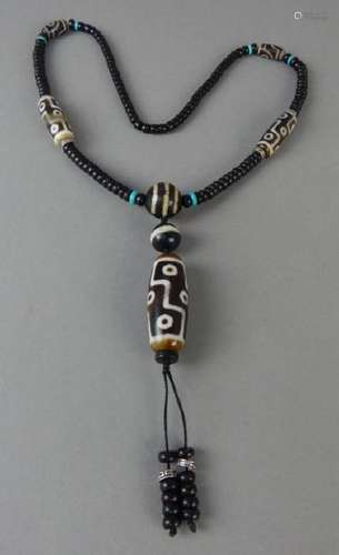 Nine Eye Dzi Bead Necklace.